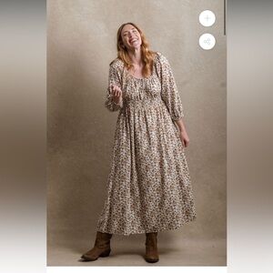 Elegant Floral Long Sleeve Dress